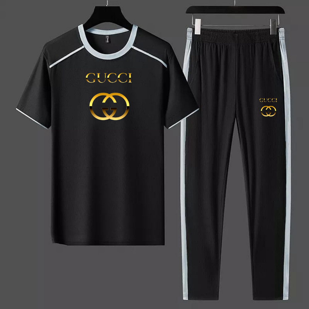 Cotton Tracksuits Gucci T-shirt & Trousers Set (Black)